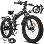 TT-EBIKE 2350W Folding Electric Bike Adults 41MPH with 52V 23AH Battery, 26x4 Fat Tire All Terrain Ebikes, Full Suspension E Bike, SHM 7-Speed Gear Electric Bicycle