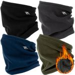 Zollen 1/3/4 Pack Neck Warmer Fleece Windproof Neck Gaiter Snood for Men Women Face Tube Scarf Headwear