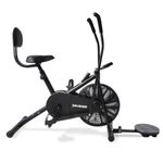 Sparnod Fitness SAB-05_T Upright Air Bike Exercise Cycle for Home Gym Dual Action, Full Body Workout, Adjustable Resistance, Height-Adjustable Seat with Backrest, Ab Twister, Self-Install 1yr Warranty