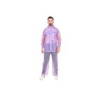 Rainbow 100% Waterproof Raincoat Men With Pant And Storage Bag Medium Size (M, Purple)