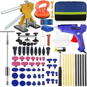 83PCS Dent Puller Kit, Car Dent Removal Kit, Paintless Dent Repair Kit with Lifter, T-Bar Dent Puller, Bridge Puller, 100W AU Glue Gun, Adjustable Body Repair for Car Body Dent