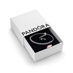 Pandora Timeless Women's Sterling Silver Blue and Clear Sparkle Slider Cubic Zirconia Slider Bracelet, Size 25, With Gift Box