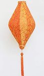 Vietnamese Oval Silk Lantern- (Orange)