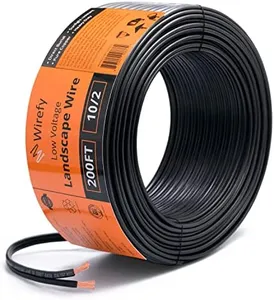 Wirefy 10/2 Low Voltage Landscape Lighting Wire - Outdoor Direct Burial - 10-Gauge 2-Conductor 200 Feet