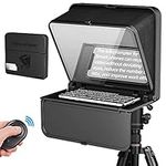 Portable Mini Teleprompter for Smartphone, LENSGO TC7S Mobile Phone Teleprompter Compatible with iOS & Android System for Online Teaching Vlog Live Streaming Interview, Fold in One Sec