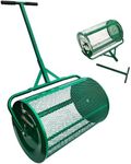 Landzie Spreader with Upgraded Side Clasps, Peat Moss Spreader, Metal Mesh Basket, Comfort Grip Handles, and Compost Spreader for Lawn and Garden