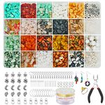 1400 PCS Crystal for Jewellery Making Natural Chip with Holes Gemstone Irregular Crystal Chips Include Charm Accessories Tools for Necklace Bracelet Ring Earring Jewellery Making Supplies Adults