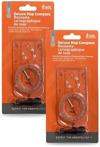 S.O.L. Survive Outdoors Longer Deluxe Backpacking Map Compass - (Pack of 2)