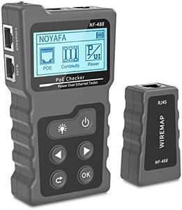 NF-488 Testeur de Réseau RJ45, Pour Vérifier L'état de Court-Circuit, Transversal & D'interruption des Câbles Réseau Cat5/Cat6, Test de Tension & de Courant，Testeur de Câble Réseau avec Fonction POE