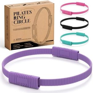 Pilates Ring, 13.5'' Silicone Magic Pilates Ring Fitness Circle, Lightweight & Durable Flexible Resistance Exercise Equipment for Toning Arms, Thighs/Legs, Core, Yoga & Physical Therapy (Purple)
