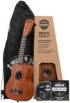 Kala Official Learn to Play Ukulele Soprano Starter Kit, Satin Mahogany “ Includes online lessons, tuner app, and booklet (KALA-LTP-S)