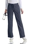 BARCO Grey's Anatomy Scrubs - Riley Scrub Pant for Women, Elastic Back Waist, Mid-Rise Flared Leg Women's Scrub Pant, Steel, S Tall