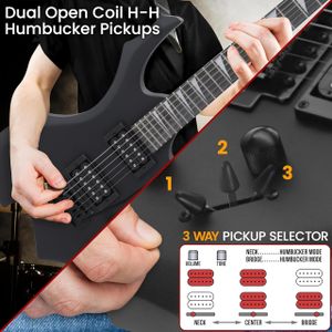 Pyle Full Size Electric Guitar – Black