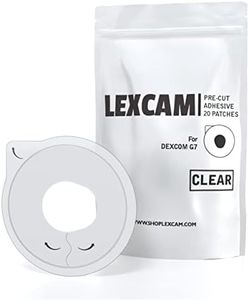 Lexcam Adhesive Patches Pre-Cut for Dexcom G7, Stelo – Pack of 20 – Waterproof, Transparent Overpatches for Continuous Glucose Monitoring, Sensor is NOT Included