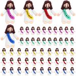 WWmily 50 Pcs Mini Jesus Figures Jesus Loves You Religious Tiny Jesus Cute Doll to Hide and Seek Church Favors for Sunday School Baptism Activities Party Supplies