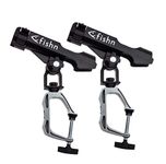 FISHN Flush Mount Twin Pack - Black Fishing Boat Rod Holders - Stable, Easy to Adjust, 360 Degree Rotation