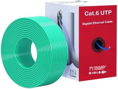 SkyeySnail Ethernet Cable 985ft / 300m Cat6 CMR UTP Solid Pure Copper, PoE++, xGpbs 500MHz, Relex Tangle-Free Pull Box, for Switch Boxes, PoE Devices, Routers