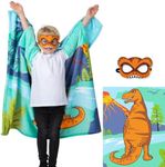 Super Blanky Wearable Dinosaur Blanket for Kids - Fleece Blanket with Mask - Plush Childrens Blanket for Boys Pretend Play & Bedtime - Kids Wearable Blanket - Childrens Birthday Party, Christmas Gifts