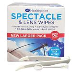 Healthpoint Glasses Wipes & Contact Lens Applicator - 260 Individually Wrapped Lens Wipes - Also Suitable for Cameras, Binoculars & Smartphone Screens (5 Extra Value Packs of 52 = 260 Wipes)