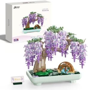 Wise Block Wisteria Bonsai Building Set for Adults, 1000 PCS Artificial