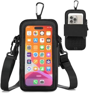 Phone Holder for Running, Walking, and Workout - Adjustable Arm Band Armband for iPhone and Cell Phones - Clear Crossbody Phone Pouch Purse with Strap for Women Men