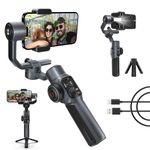 ZHIYUN Smooth 5S [Official] Gimbal Stabilizer for Smartphones iPhone Gimbal 3 Axis with Built-In Fill Light Tripod for Vlog YouTube TikTok Instagram Live Video, Standard Package