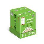 Nashi Konjac Shirataki Premium Noodles (8×190g) - Odour Free, Suitable for Vegan, Fat Free & Low in Calories, Glucomannan Keto Friendly, Low Carb Diet| Ready to Eat