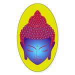 CafePress Purple Buddha Oval Sticker Oval Bumper Sticker, Euro Oval Car Decal