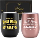 Great Nana And Papa Gifts Tumbler Set,Best Papa And Nana Gifts for Christmas Birthday Anniversary Day, Stainless Steel Tumbler with Lid, 12oz/350ml - Only The Best Dads/Moms Get Promoted To Papa/Nana