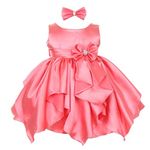 Fairy Dolls Baby Girl's Bubble Hem Knee Length Dress (Coral_5-6 Years)