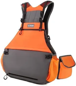 TKLoop Upland Hunting Vest Pheasant Upland Vest Orange Grey with Blood-Proof Lining