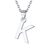 ChicSilver Silver Initial K Necklace for Women Letter Pendant Necklaces Minimalist Monogram Jewelry
