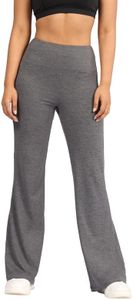 BlissClub AirMelt Flare Pants - Lite | Flared Silhouette | Back Pocket| Weightless Fabric | High Rise Waistband, Regular (for Women Upto 5'4)