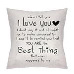 Krifton Romantic Quote I Love You You're The Best Things That Ever Happened to Me For Valentines Day Throw Pillow Cover Cushion Cover for Sofa Bed Home Decor 18 x 18 Inch