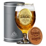 CROWNLY CRYSTAL® Gold Grandad Gifts Best Personalised Beer Glass Beer Gifts for Men Grandad Birthday Gifts Grandad Gifts from Grandchildren Beer Glasses