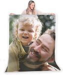 FrameStory Custom Blanket Photos and Text, Fully Customizable with Your Pictures and Message, Soft Sherpa Fleece Throw