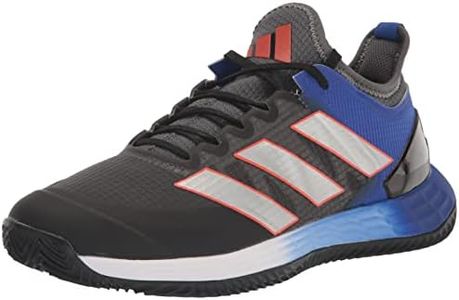 adidas Men's Adizero Ubersonic 4 Tennis Shoe, Grey/Silver Metallic/Solar Red (Clay), 11 US