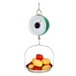 Tada 22LBS Double-Sided Display Mechanical Hanging Scale with Weighing Pan for Farm, Kitchen Food and Produce Weighing