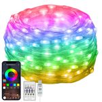 String Lights Room Decor,[RGBIC] Color Changing Fairy Lights Remote & App Control Firefly Lights with 99+Modes, Music Sync, Timer, Starry Twinkle Lights USB Plug in, for Home Party Garden - 10M/33FT