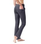 LaiEr Women's Yoga Pants with 4 Pockets High Waist Work Pants 4 Way Stretch Tummy Control Long Flare Pants(Dark Grey,L)