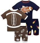 DAUGHTER QUEEN Boys Pajamas 18-24 Months Summer PJs Football Pj Sets Baby Toddler 100% Cotton Short Sleeve Jammies Sports Sleepwear Rugby Ball Clothes 18m/Mo 24m/Mth