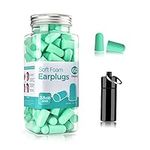 Soft Ear Plugs for Sleeping, 60 Pairs Reusable Foam Earplugs with a Small Travel Case, SNR 38dB Noise Reduction, Slow Rebound, Easy to Wear, for Snoring, Shooting, Concert, Study, Travel, Loud Events