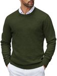 COOFANDY Mens Sweater Pullovers Lightweight Dress Sweater Fashion Winter Sweaters Dark Army Green