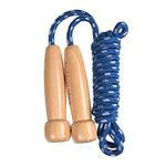 Jump Rope for Women Men Kids, EGOSKY Adjustable Wooden Handle Skipping Rope for Adult Boys Girls Fitness Exercise Outdoor Activity (Blue)