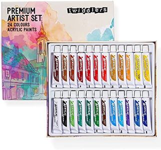 THE TWIDDLERS - 24 Tubes Acrylic Paint Kit for Kids & Adults, 12ml Palette Colours for Arts & Crafts Activities Painting Gift Set