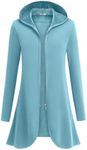 Zeagoo Womens Long Fleece Jacket Zip Up Hoodies Fashion Oveersized Hooded Sweatshirts Sky Blue Small