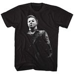 A&E Designs Halloween T-Shirt Black and White Michael Myers Black Tee, XL