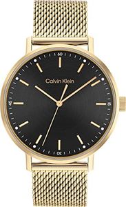 Calvin Klein Modern Mesh IP Thin Gold 1 Steel Black Dial Men's Watch