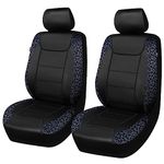 flyingbanner car seat Covers Faux Leather Waterproof Easy Clean Easy Installation (Leopard Gray Velvet Black, 2 Fronts)