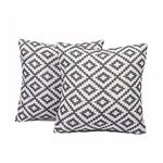 Brentfords 2 Pack of Geometric Cushion Covers Water Resistant Home Geo Grey Decorative Seat Chair Outdoor Garden Patio Pillow, 45 x 45cm
